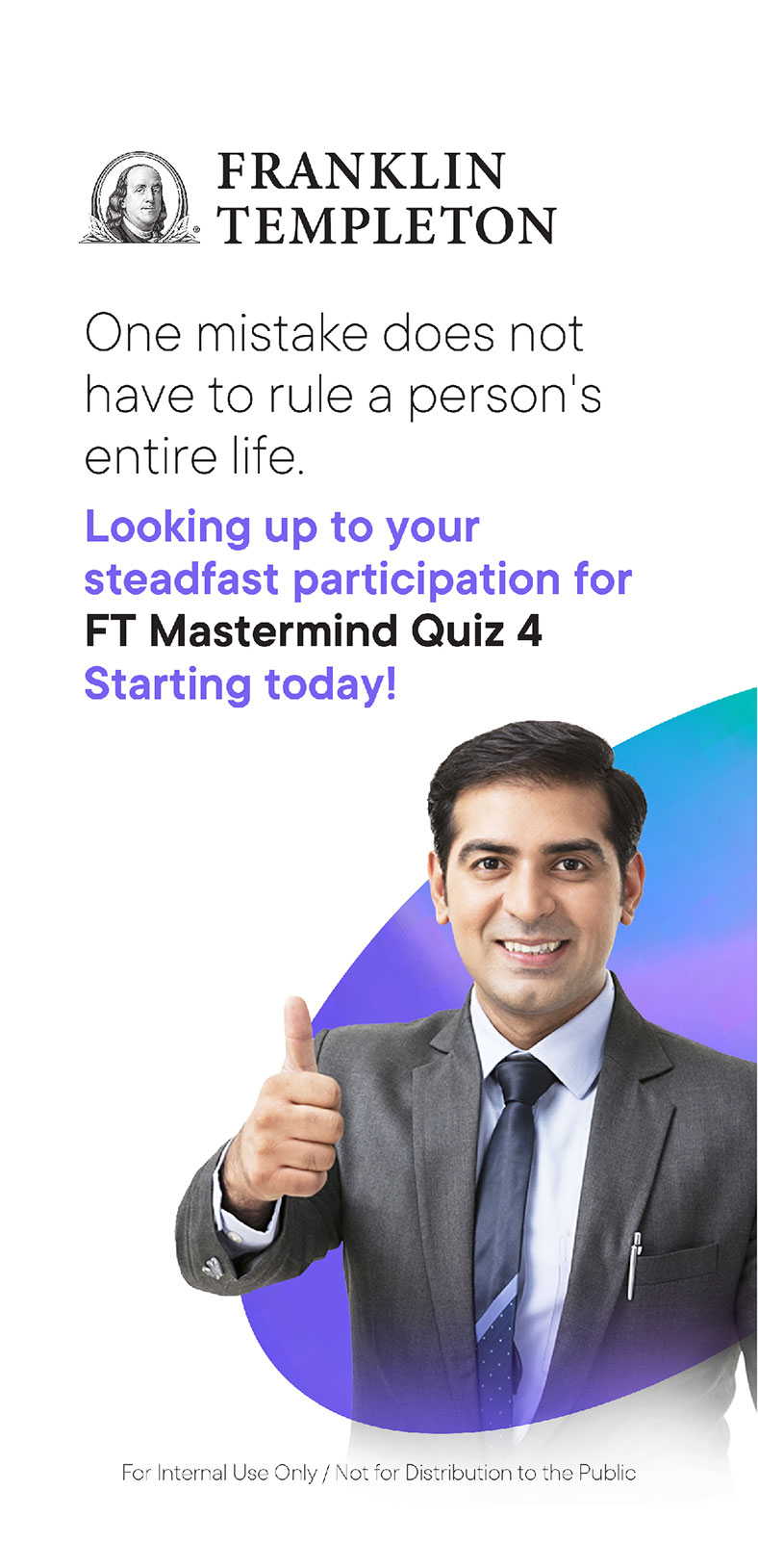 Franklin Templetan FT Mastermind quiz one mistake standee